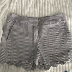 White & Blue Striped Shorts